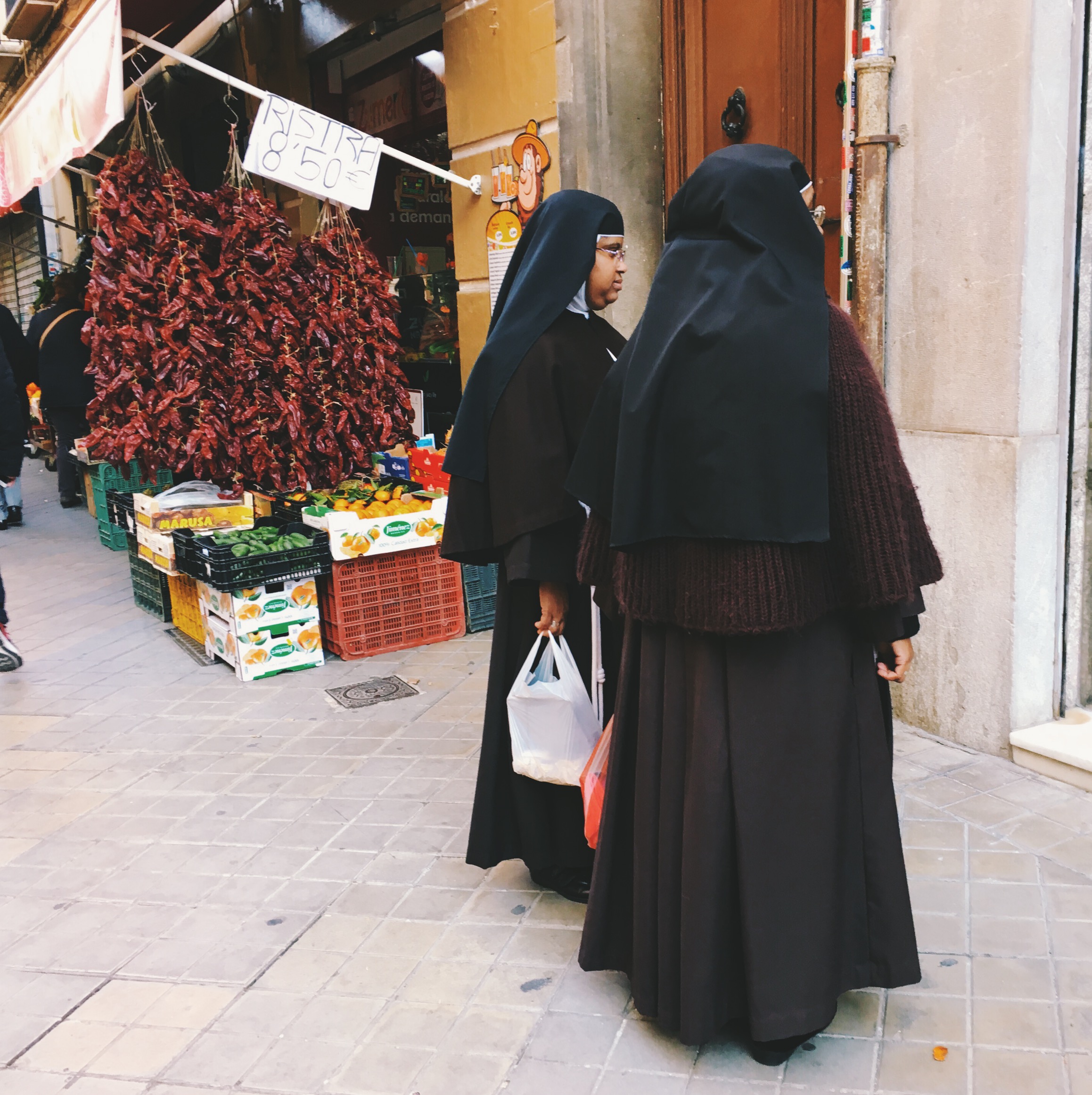 Hot peppers & nuns. 