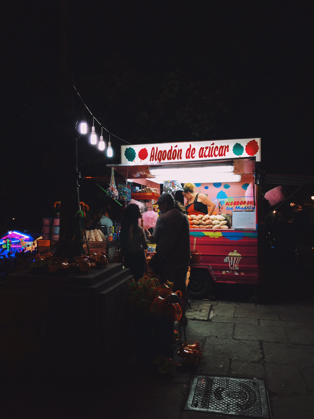 Street food around the streets of La Latina during La Paloma.