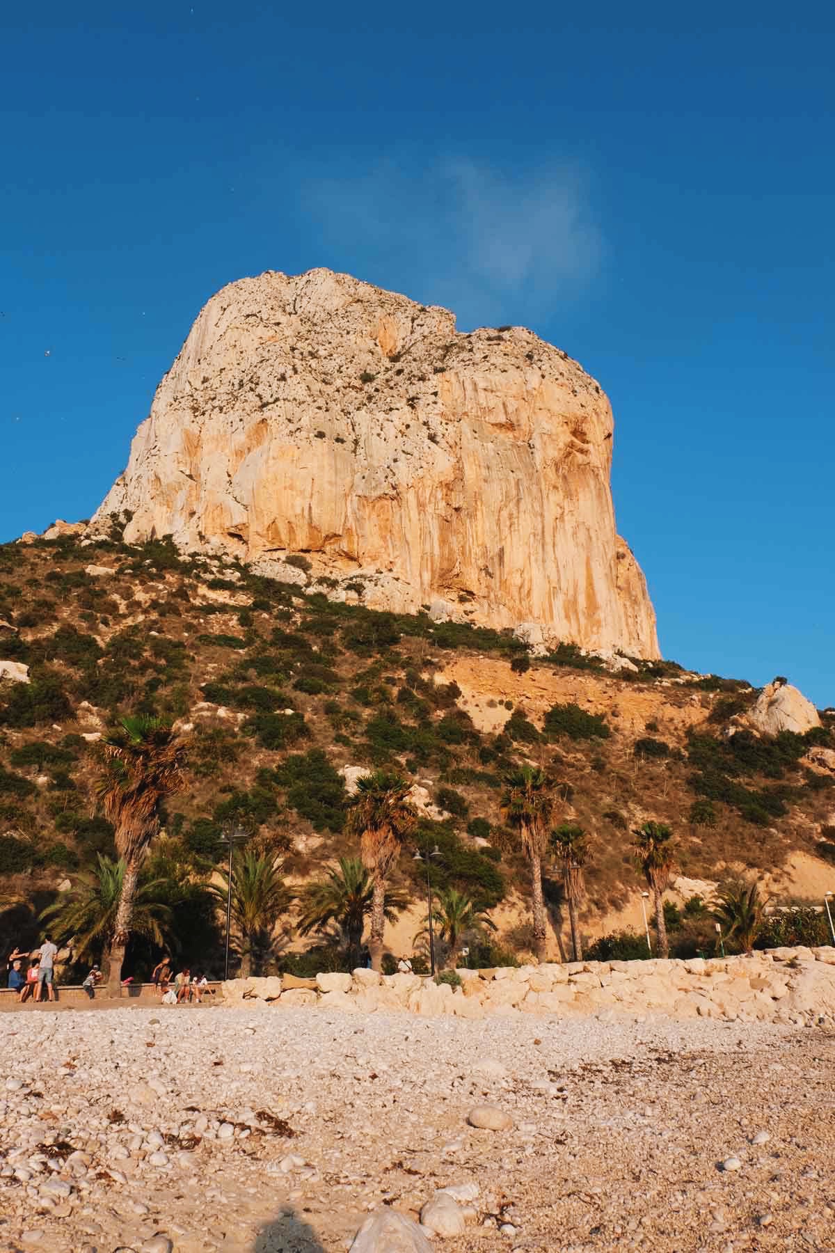 This is "El Peñón de Ifach" from Cala El Racó (Racó Beach)