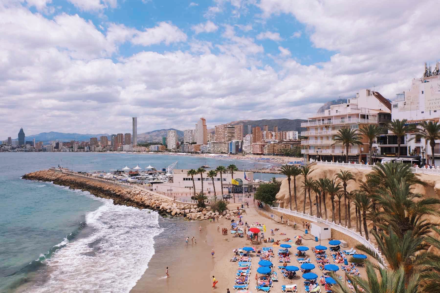 Playa de Poniente on a cloudy day.